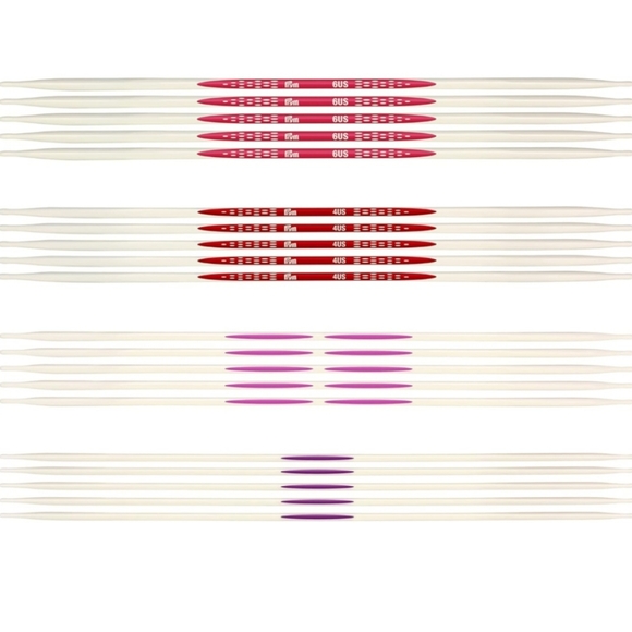 PRYM Ergonomics Double Point Knitting Needles 4 sets 20 Count Sizes 1,2,4,6 - Picture 2 of 5